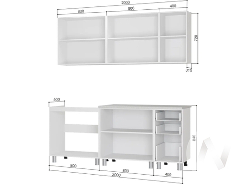 Кухня Дина 2;0 (белый глянец)