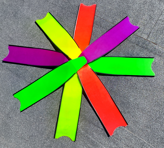 Лопасти Leaderfins Neon Red Ice (стеклотекстолит) красные, с красной отбортовкой, без наклейки, 20°