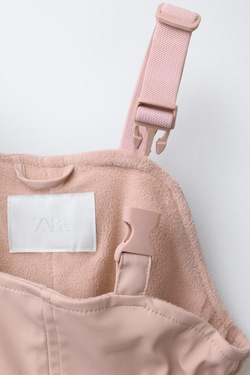 ZARA ПРОРЕЗИНЕННЫЙ КОМБИНЕЗОН WATER RESISTENT, РОЗОВЫЙ