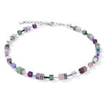 Колье Coeur de Lion Lilac-Green 4905/10-0840 цвет серебряный, фиолетовый, зеленый