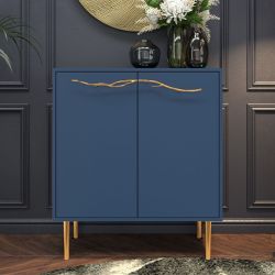 Комод Арт Колор matte Стайл Голд с 2 полками Королевский синий матовый
