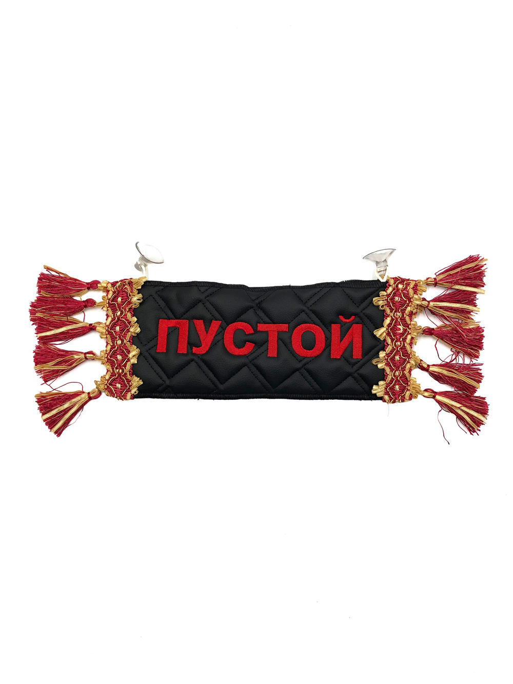 Карман Сергей (черный с красной вышивкой, экокожа)