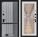 Входная дверь Лабиринт SKYLAB - Зеркало 18 Сандал белый