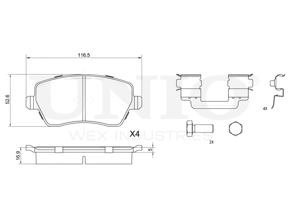 Колодки тормозные диск. передние UNIO BRP-20104