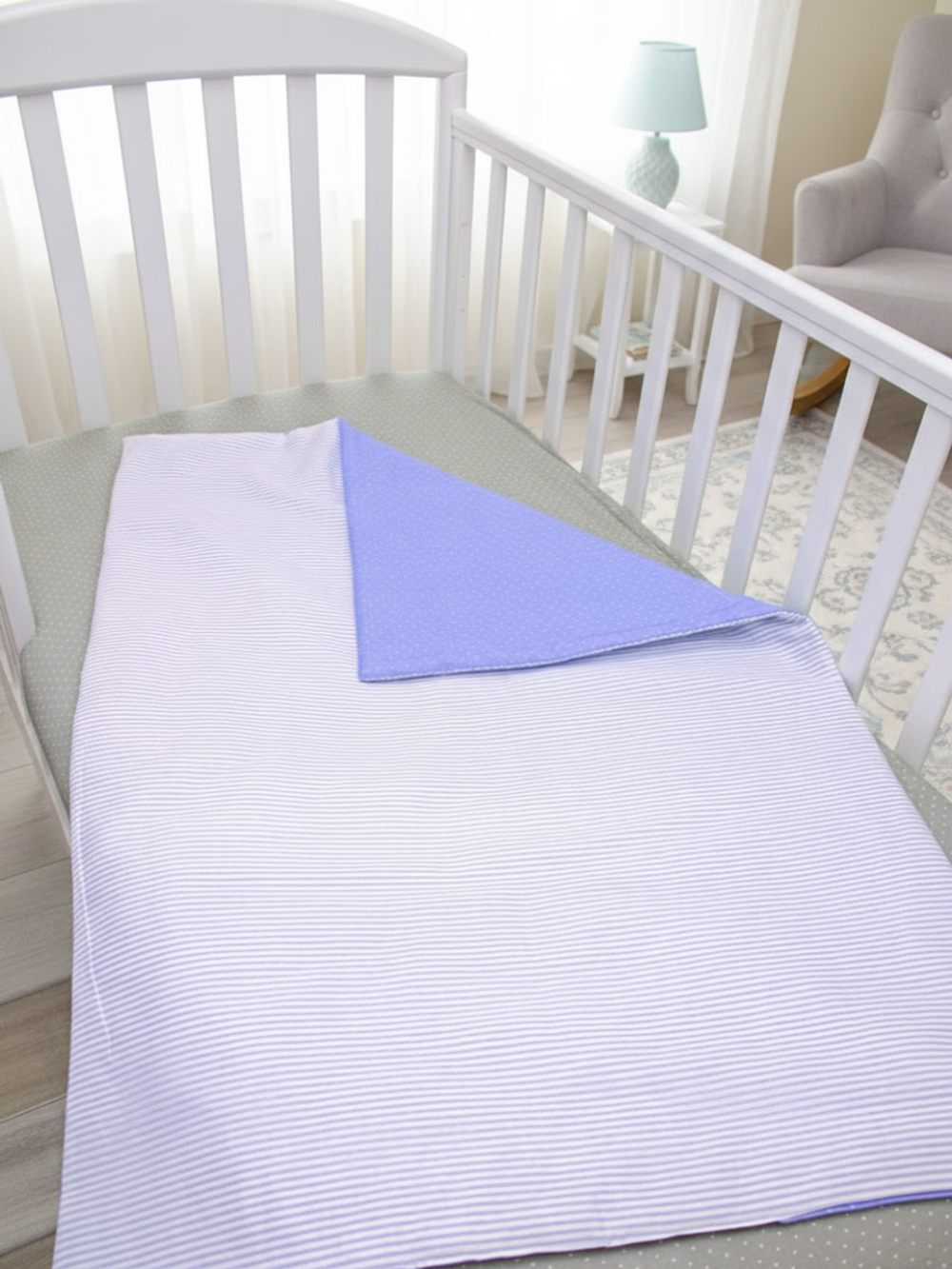 Одеяло тонкое Голубой горох