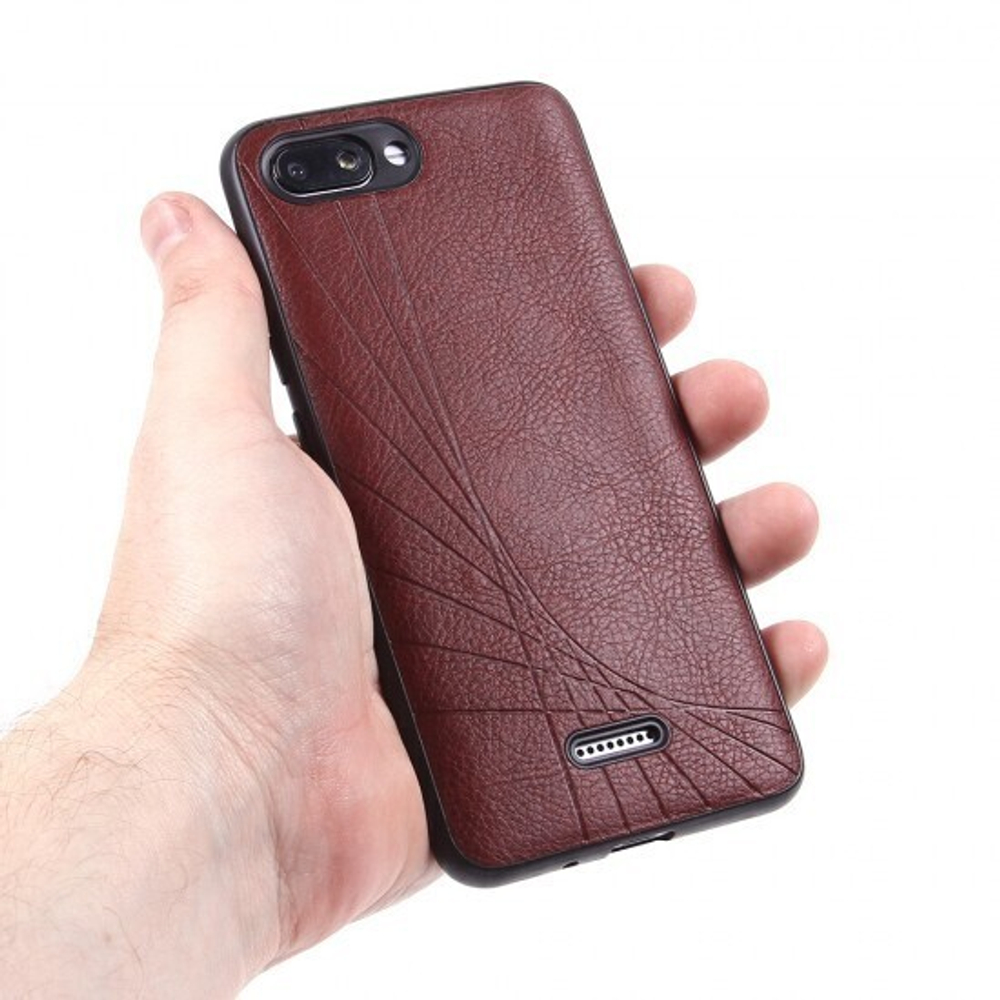Чехол ТПУ под кожу для Xiaomi Redmi 6A, 011178 Коричневый