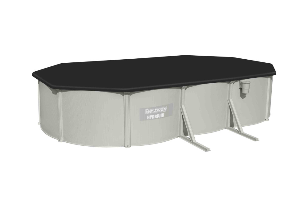 Стальной бассейн Bestway Hydrium Oval Pool 610х360х120 см + песочный ф/насос 5678 л/ч, лестница, тент, подстилка (56369 BW)