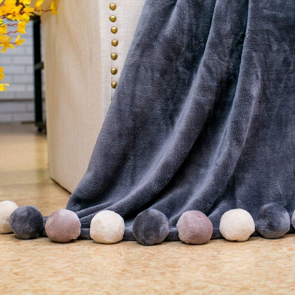 Плед 220x240 Sofi De MarkO Multi-ball темно-серый Китай бубуоны