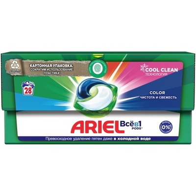 ARIEL Автомат СМС Гель в капсулах Color 28х19,5г.