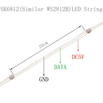 Адресная гирлянда с чипом WS2812, 50led, IP65, DC5V, 5м