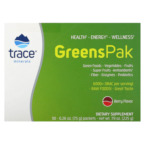 Trace, Greens Pak, ягодный вкус, 30 пакетиков, 7,5 г (0,26 унции) каждый