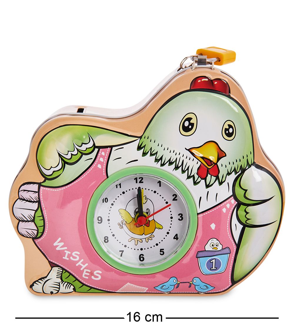 BX- 79/2 Метал. копилка с часами «Цыпленок»