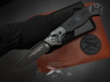 Складной нож тактический НОКС "Офицерский-2М" Black 320-589404 c клинком из стали AUS-8, рукоять G10
