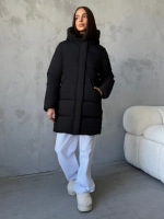 Куртка зимняя удлиненная с капюшоном