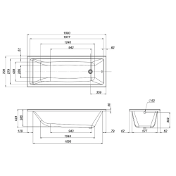 Акриловая ванна AM.PM Gem (АМ.ПМ Гем) 180x70, W93A-180-070W-A