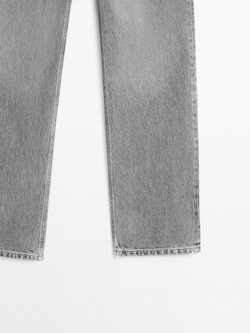 Massimo Dutti Джинсы прямого кроя из смесового хлопка с высокой посадкой, маренго