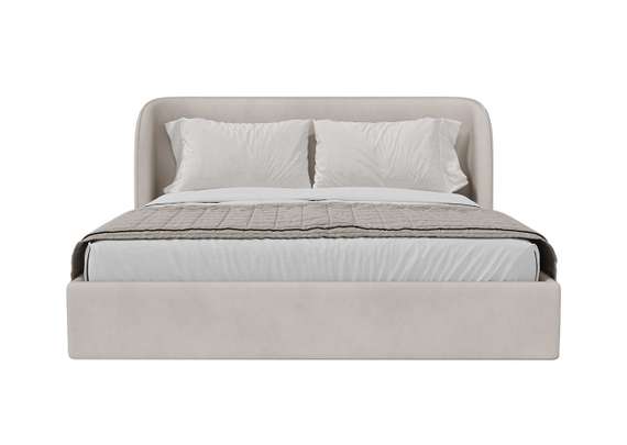 Кровать двуспальная Classic 180 см (молочный, велюр)