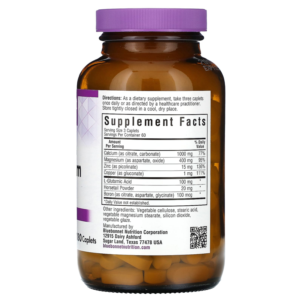 Bluebonnet Nutrition, кальций, магний и цинк, 180 капсул