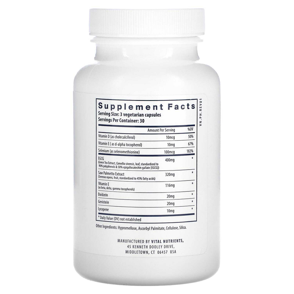 Vital Nutrients, Prostate Health TX`` 90 вегетарианских капсул
