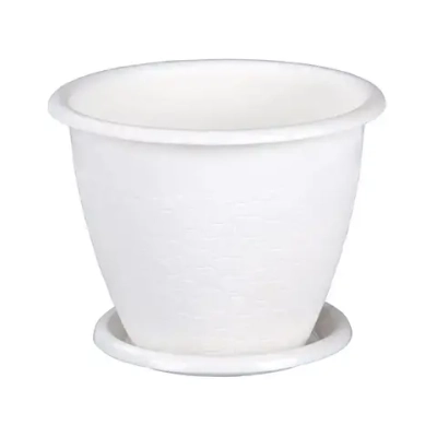 Горшок цветочный Розалия 1,2л. с поддоном белый