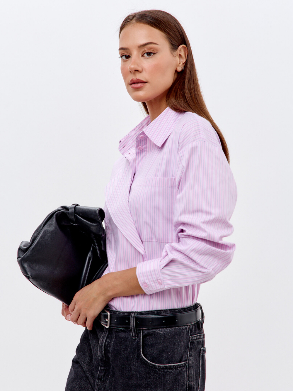 Рубашка с декоративным, откидным воротником