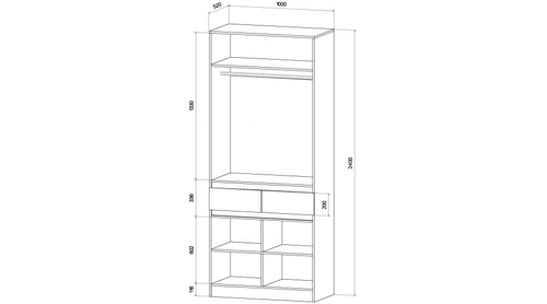 Ленора Шкаф 2х ств Дуб вотан / Кашемир