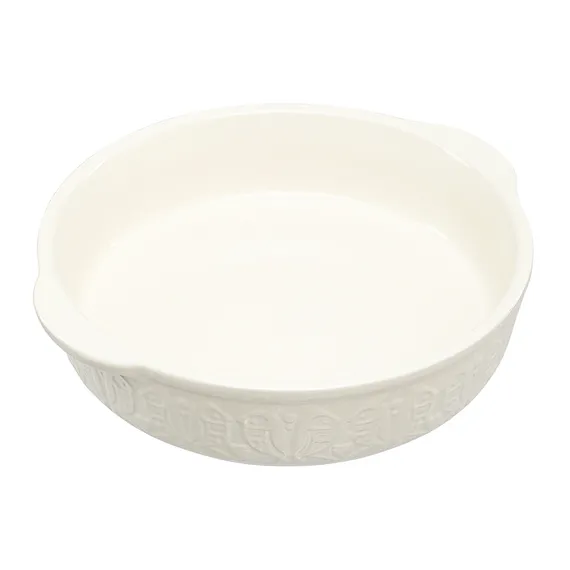 Блюдо для запекания birds of paradise, D27 см, кремовое