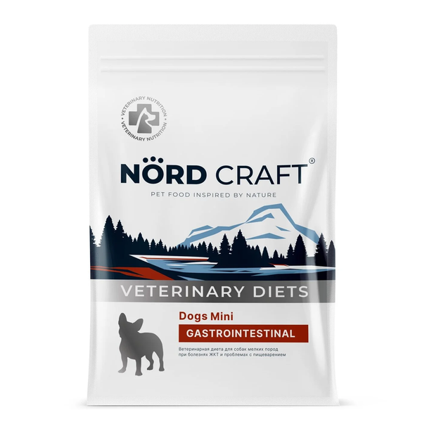 Сухой корм Nord Craft Dogs Mini Gastrointestinal для собак мелких пород при болезнях ЖКТ и проблемах с пищеварением