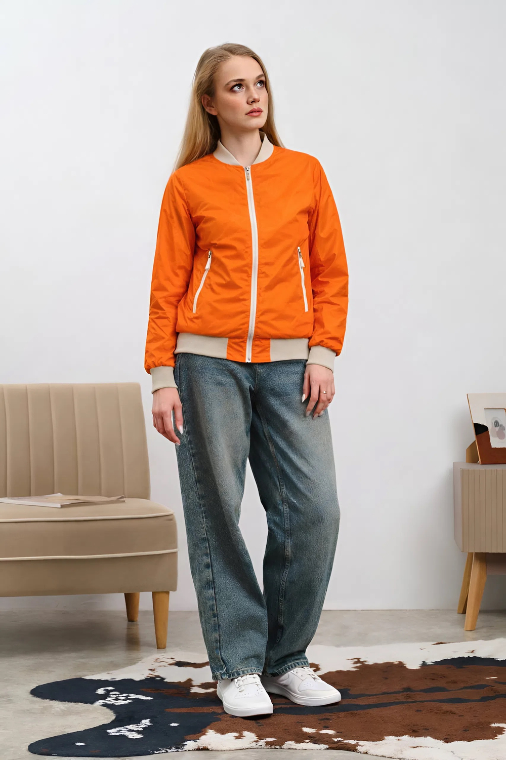 Бомбер женский "HN-14" оранжевый