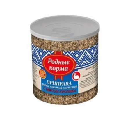 Приправа РОДНЫЕ КОРМА рубец говяжий молотый с мясом кролика в банке 50 г