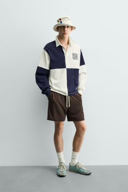ZARA ПОЛО COLOR BLOCK USA 94 FIFA WORLD CUP™ FIFA CLASSICS, МОРСКОЙ СИНИЙ