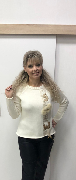 Белый теплый немецкий джемпер