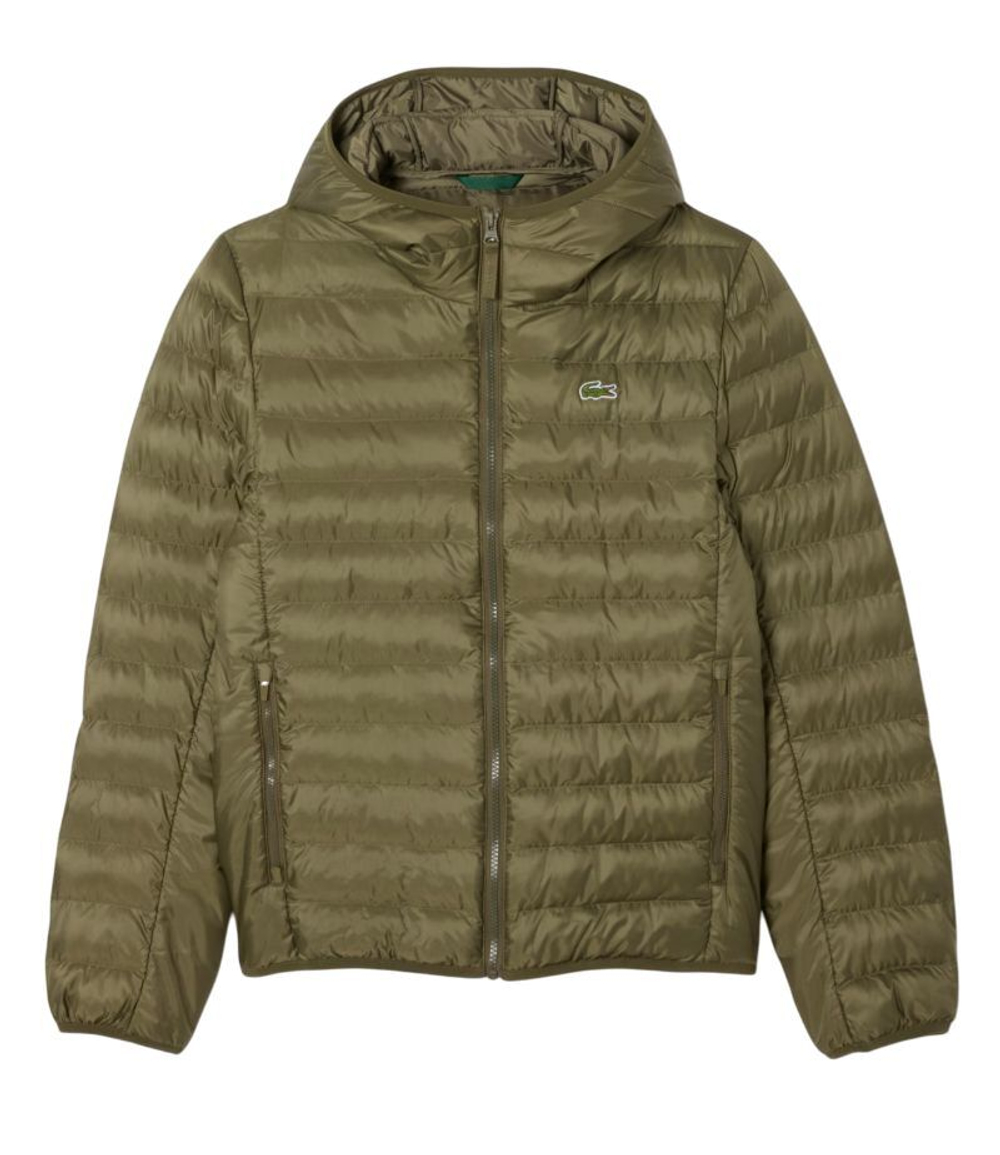 Мужская теннисная куртка Lacoste Water-Repellent Quilted Puffed - khaki green