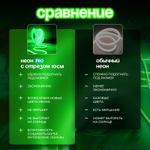 Неоновая светодиодная лента PJShop 4м, 8х16мм, 220В, IP 67, гибкий неон, синий, кратность реза 10 см