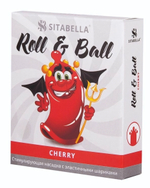 Стимулирующий презерватив-насадка Roll & Ball Cherry (Цвет: прозрачный)