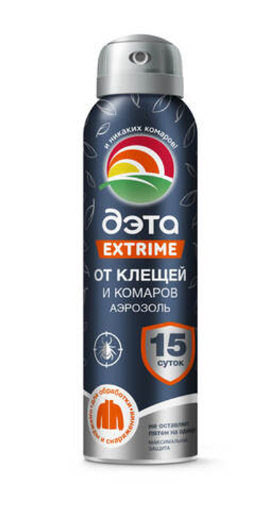 Аэрозоль ДЭТА-EXTRIME от клещей и комаров для обработки одежды 150 мл, действие до 15-и суток