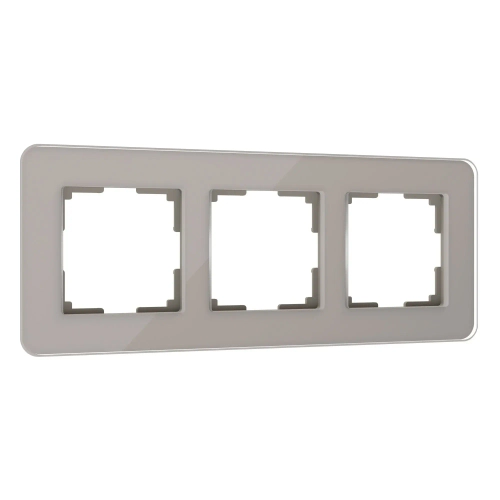 Рамка из стекла на 3 поста Elite дымчатый W0032417