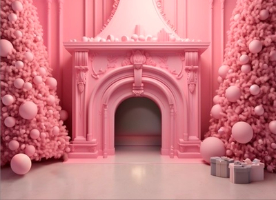 РОЗОВЫЙ КАМИН фон неопреновый