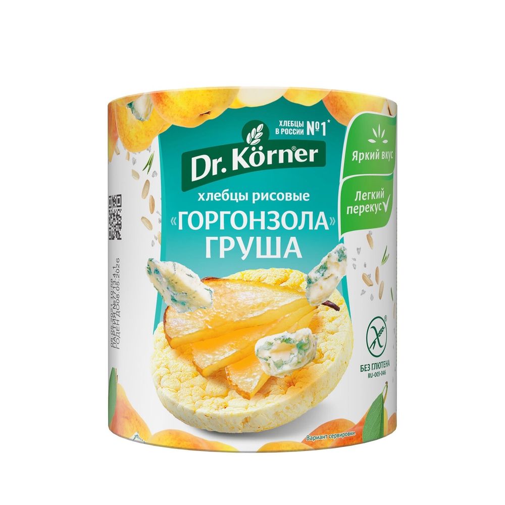 Хлебцы "Др.Кернер" рисовые сырные "горгонзола" с грушей 80гр