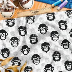 Ткань премиум дюспо мрачные обезьяны