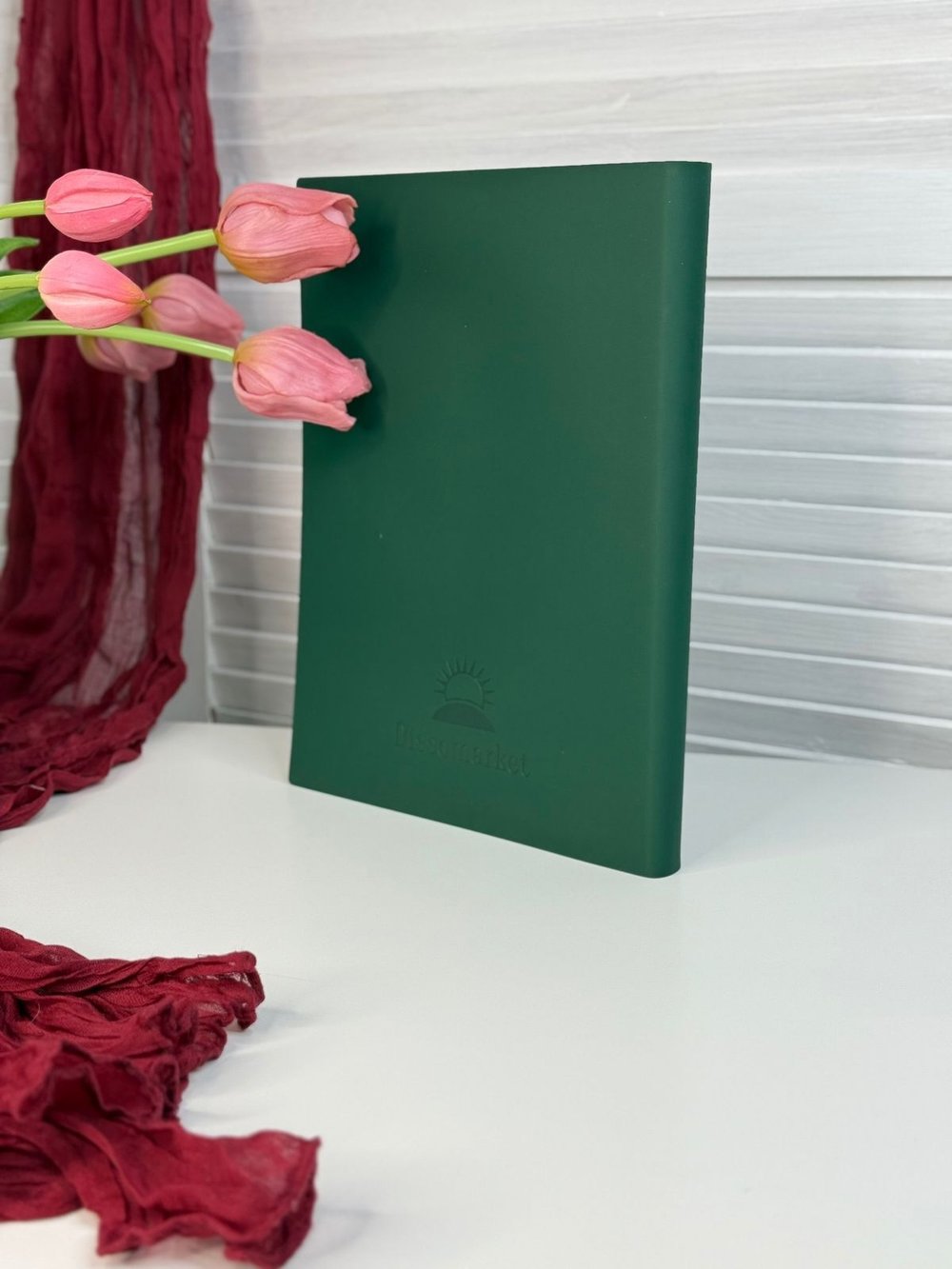 Блокнот А4 200л. (400страниц) без разлиновки Темно зеленый (К44-515A)