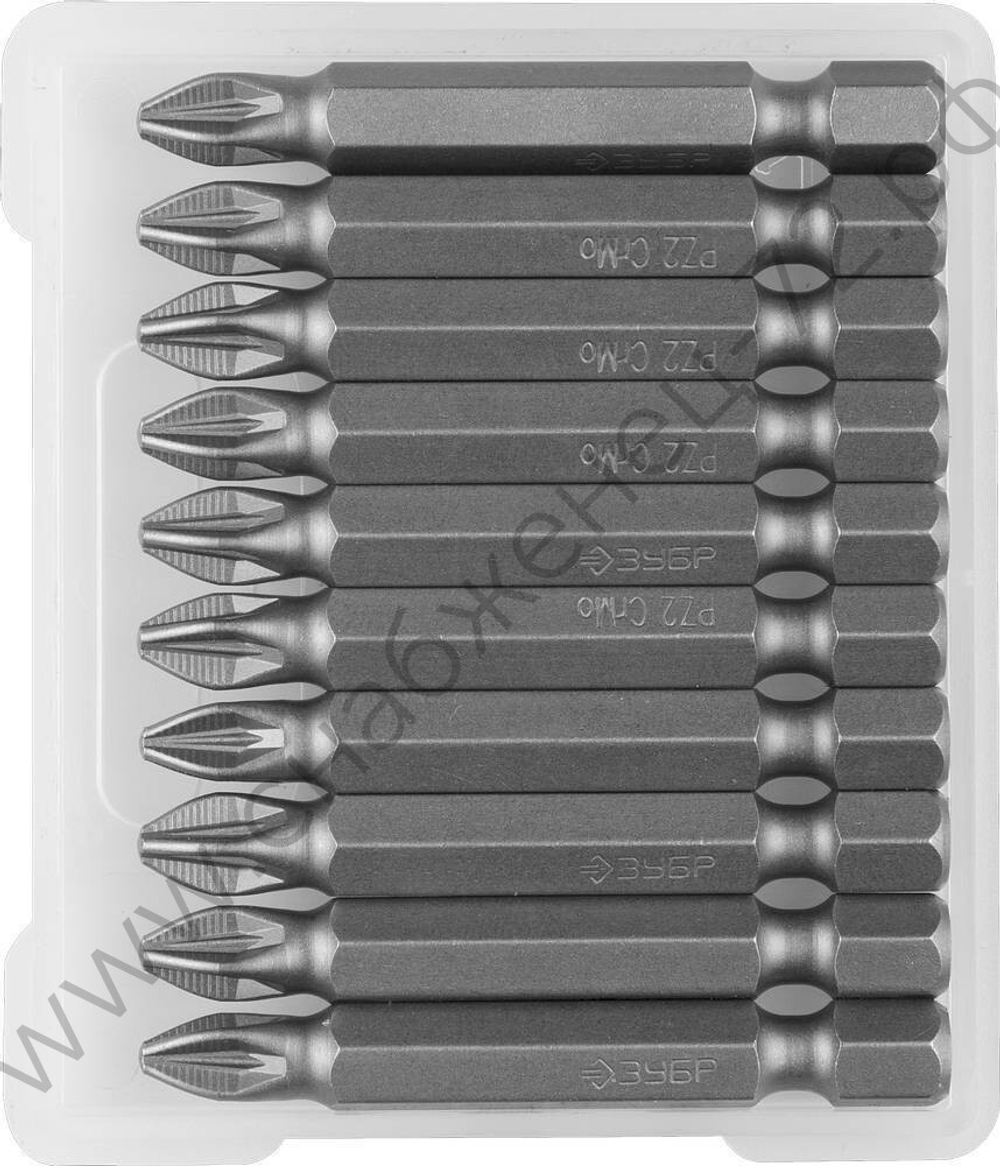 ЗУБР 10 шт, PZ2 50 мм, Кованые биты (26003-2-50-10)