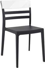 Стул пластиковый, Siesta Contract Moon, черный, прозрачный