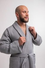 Халат вафельный 60-62 Серый