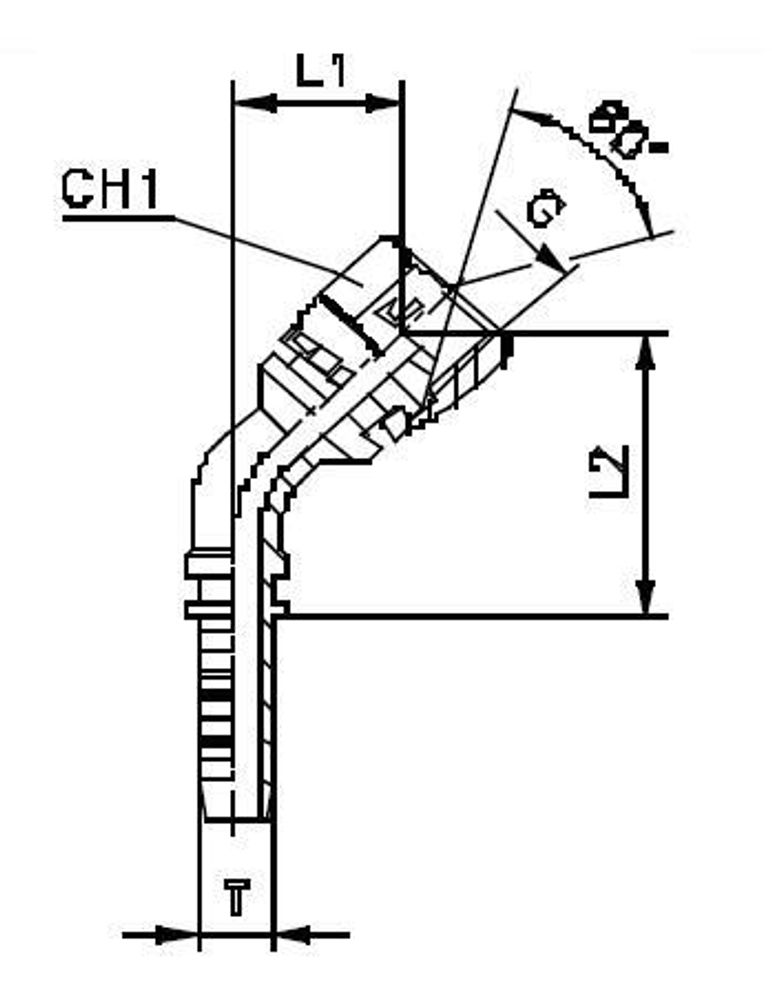 Фитинг DN 10 BSP (Г) 1/2 (45)