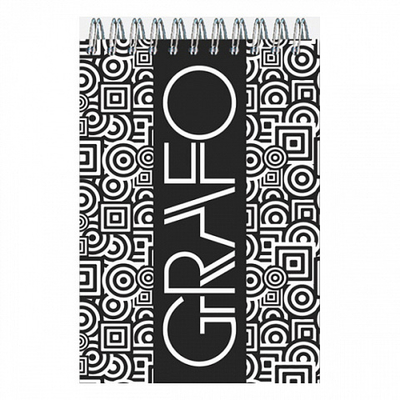 Блокнот на гребне ПОЛИНОМ Графо, 80 г/м2, клетка, с рисунком, бумага, 50 л.