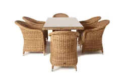 "Эспрессо" обеденная группа плетеная, цвет соломенный
