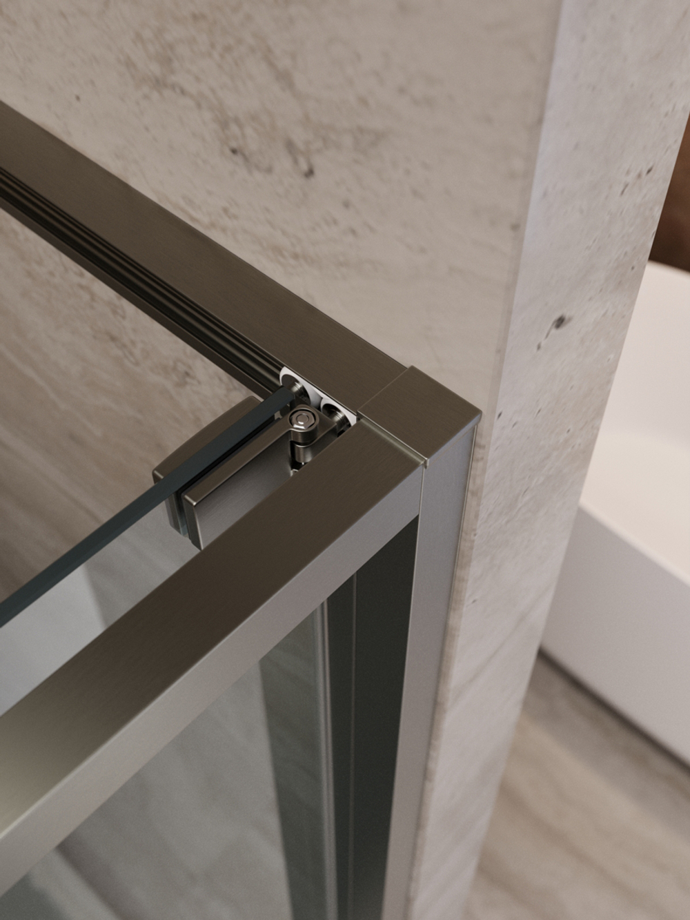 Душевая дверь Cezares LUX-B-FS-11-110-C-GM, 110х195, профиль оружейная сталь, стекло прозрачное