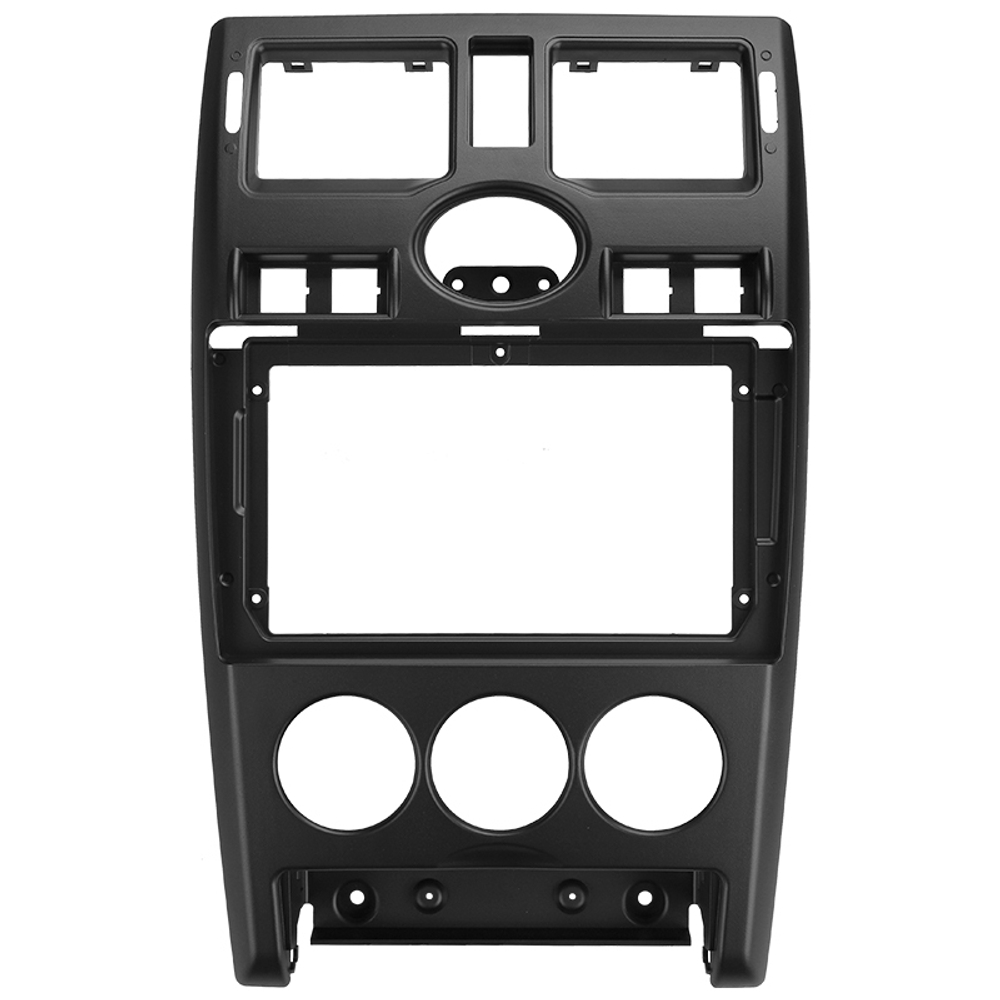 Комплект рамки с разъёмами 9" Lada Priora 2007-2013 черная, кнопки сверху [F1] - Car-Smart 9707F1