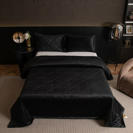 Велюровое покрывало в клетку OVL047